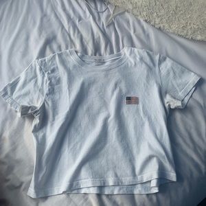 John Galt American flag cropped tee